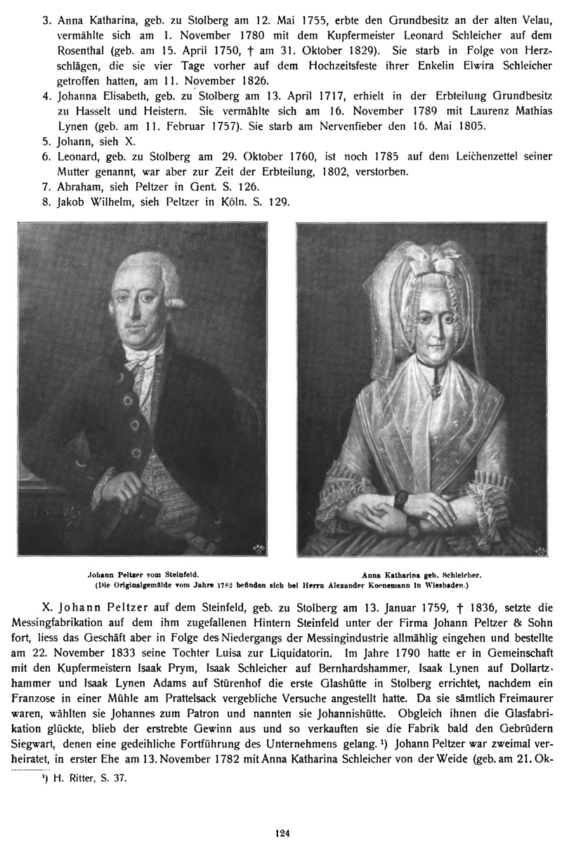 Johann Peltzer vom Steinfeld & Anna Katharina geb. Schleicher.