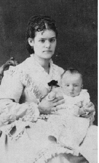 Olga Ivanovna Koenemann (Gnedich), 1849-1925, with her first son Feodor Koenemann, 1873.
